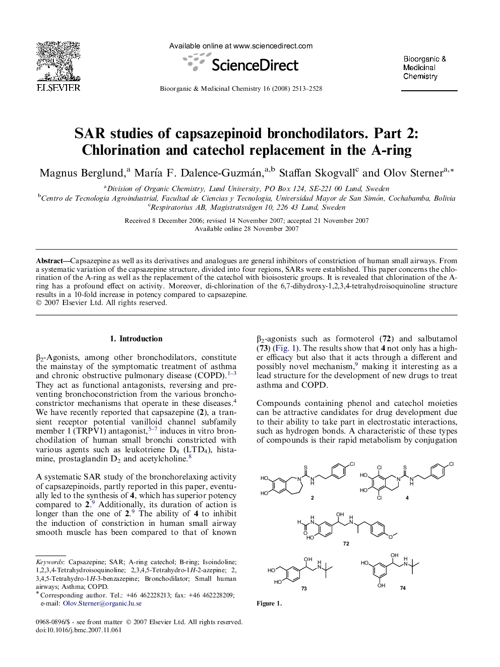 SAR studies of capsazepinoid bronchodilators. Part 2: Chlorination and catechol replacement in the A-ring