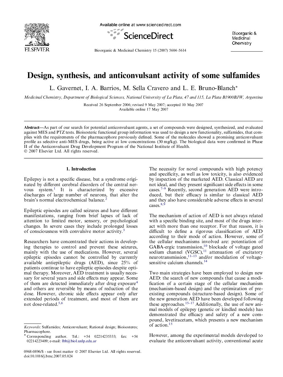 Design, synthesis, and anticonvulsant activity of some sulfamides