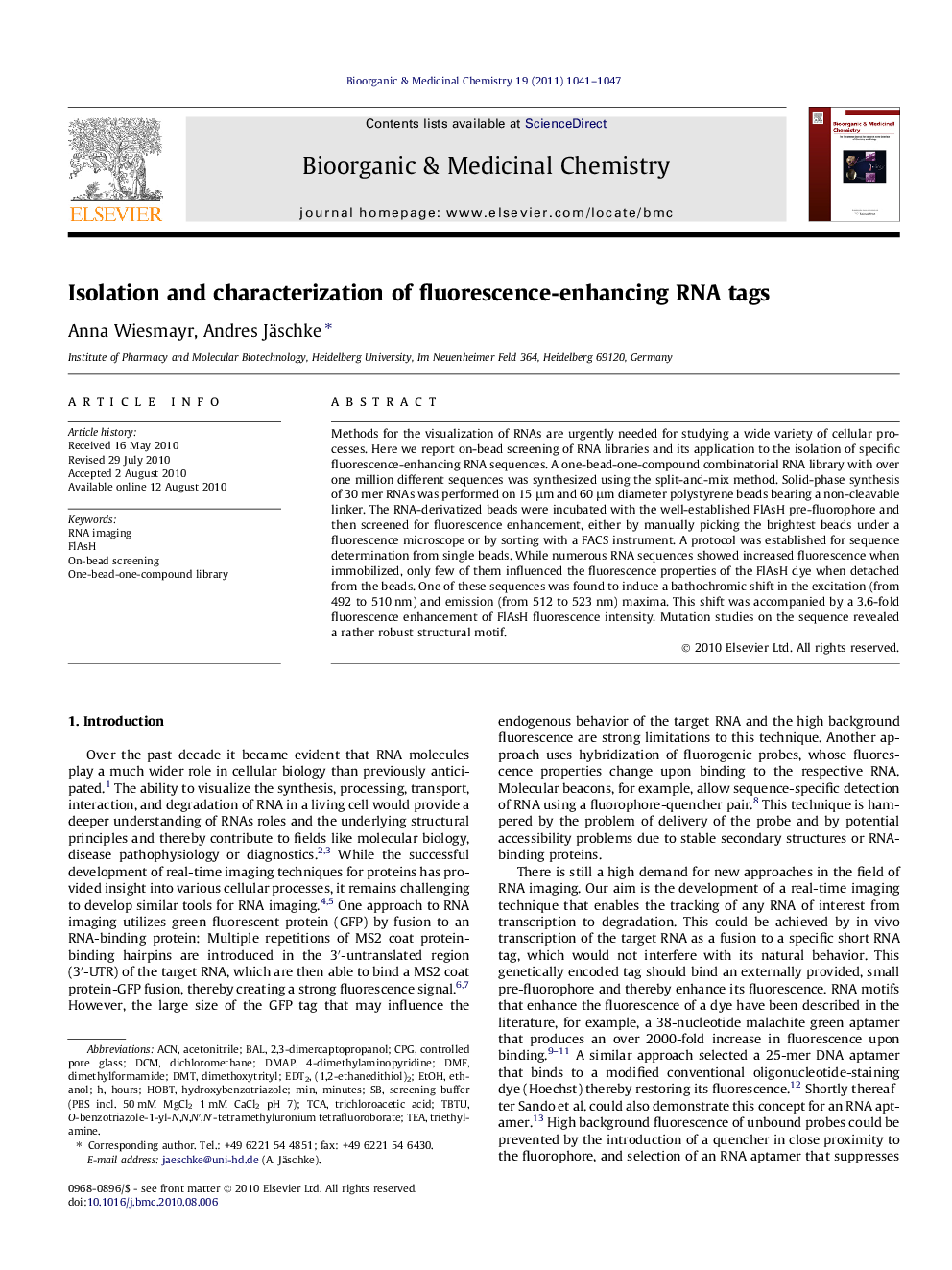 Isolation and characterization of fluorescence-enhancing RNA tags