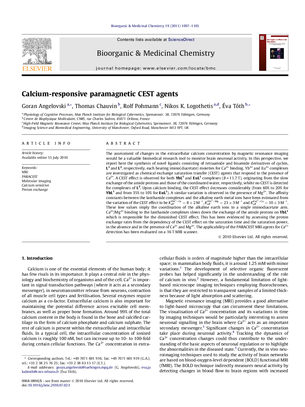 Calcium-responsive paramagnetic CEST agents