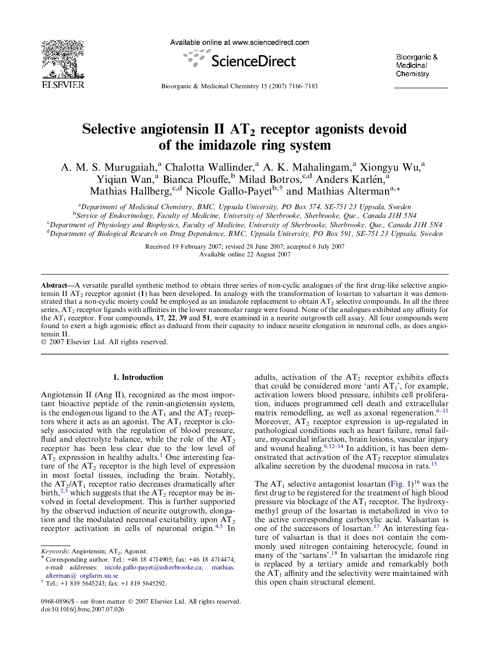 Selective angiotensin II AT2 receptor agonists devoid of the imidazole ring system