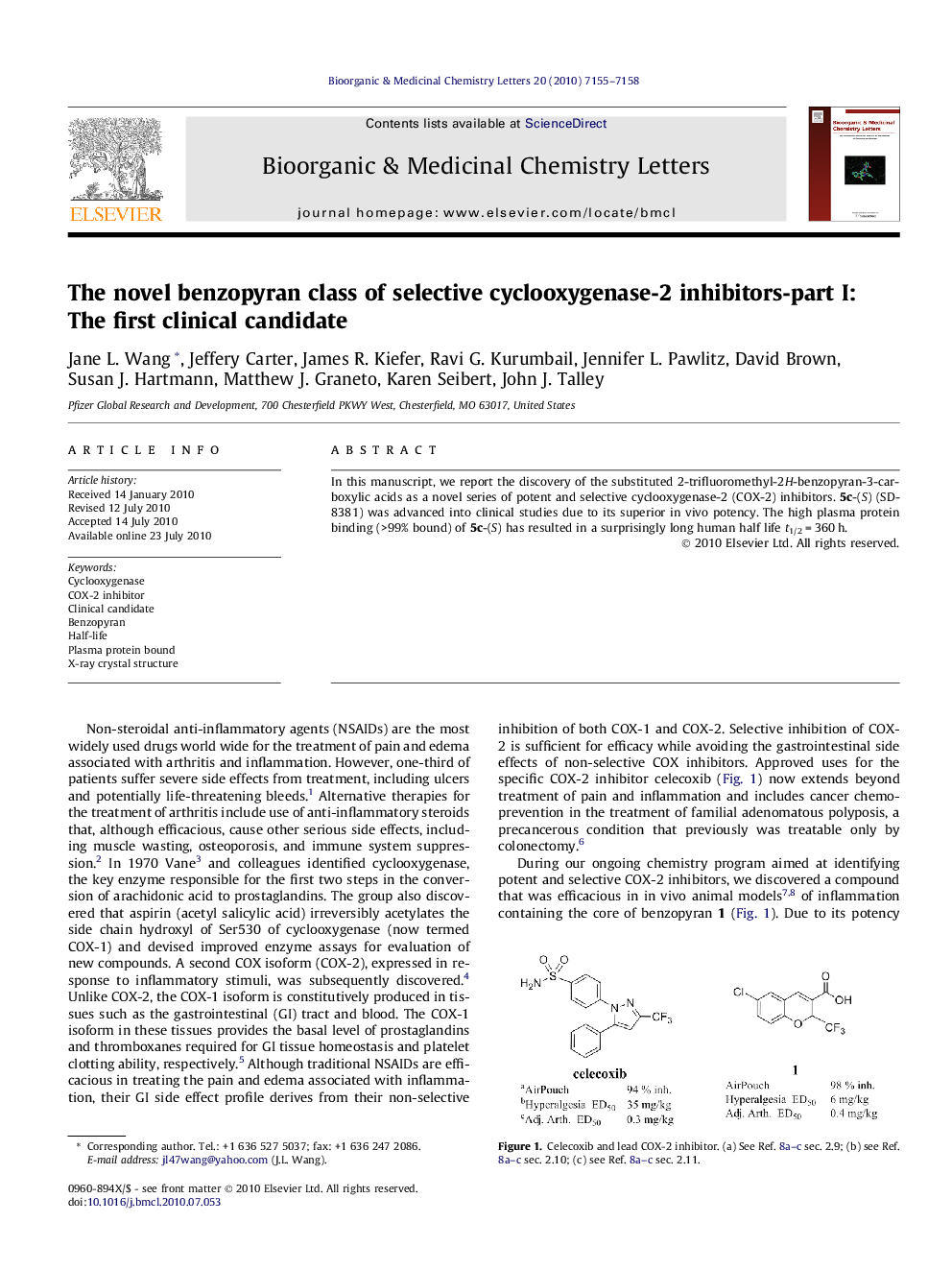 The novel benzopyran class of selective cyclooxygenase-2 inhibitors-part I: The first clinical candidate