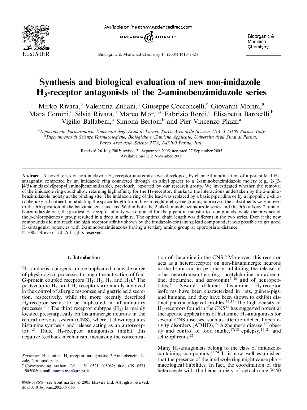 Synthesis and biological evaluation of new non-imidazole H3-receptor antagonists of the 2-aminobenzimidazole series