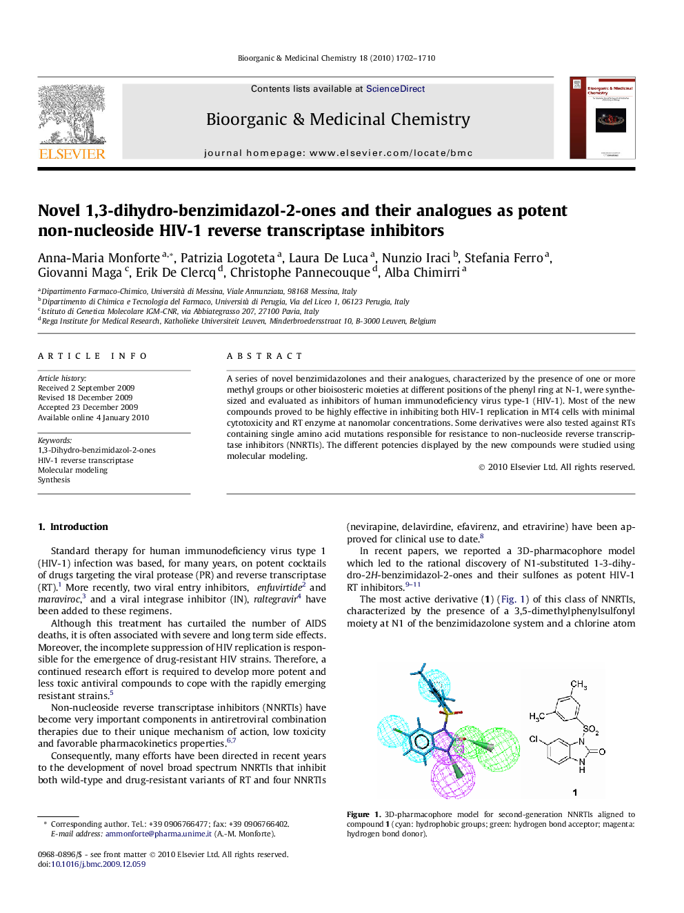 Novel 1,3-dihydro-benzimidazol-2-ones and their analogues as potent non-nucleoside HIV-1 reverse transcriptase inhibitors