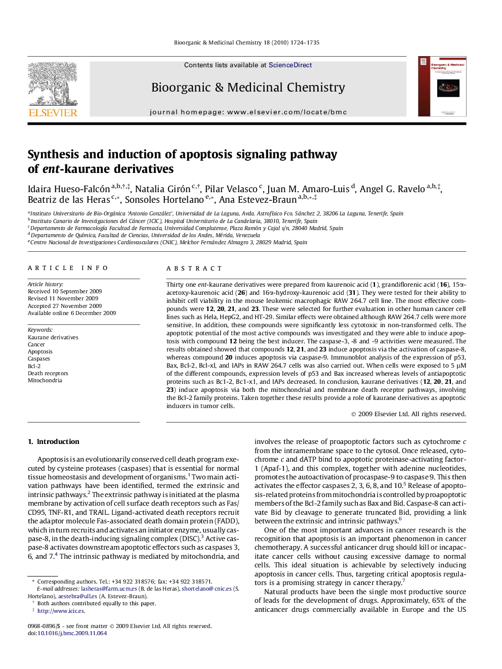 Synthesis and induction of apoptosis signaling pathway of ent-kaurane derivatives