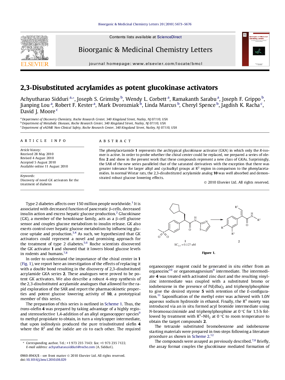 2,3-Disubstituted acrylamides as potent glucokinase activators