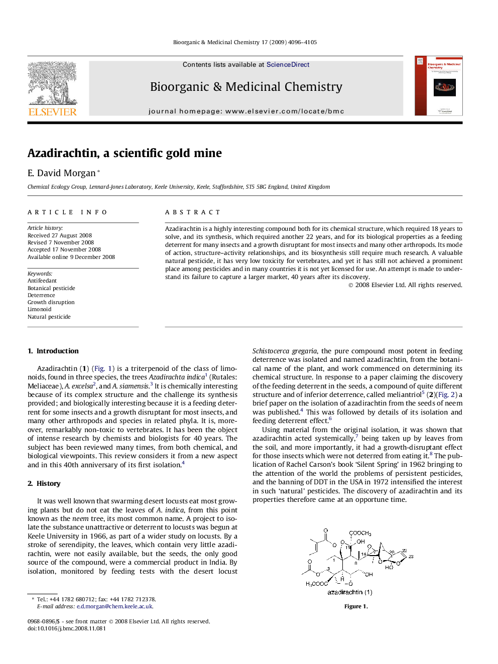 Azadirachtin, a scientific gold mine