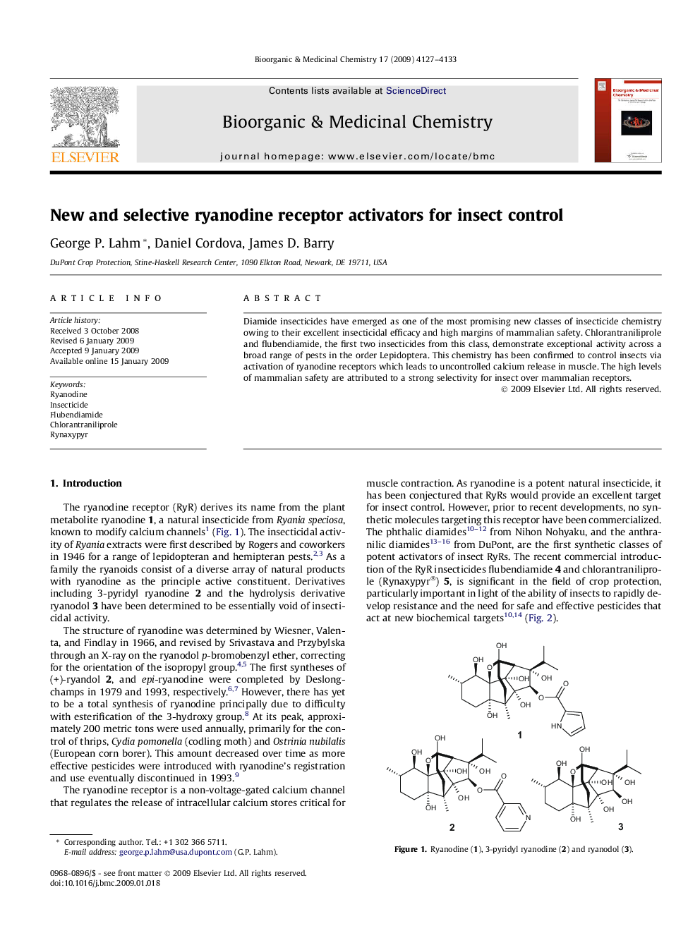 New and selective ryanodine receptor activators for insect control