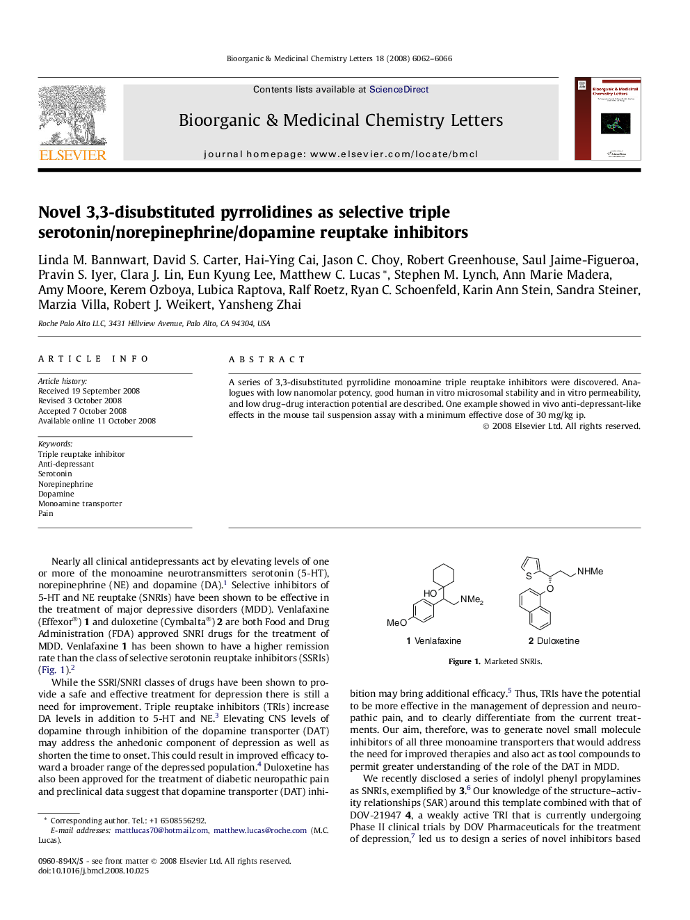 Novel 3,3-disubstituted pyrrolidines as selective triple serotonin/norepinephrine/dopamine reuptake inhibitors