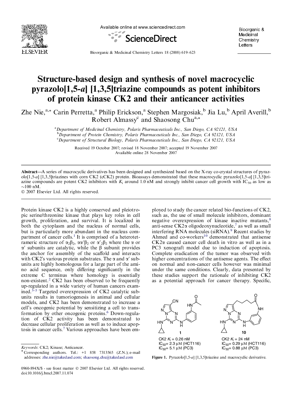 Structure-based design and synthesis of novel macrocyclic pyrazolo[1,5-a] [1,3,5]triazine compounds as potent inhibitors of protein kinase CK2 and their anticancer activities