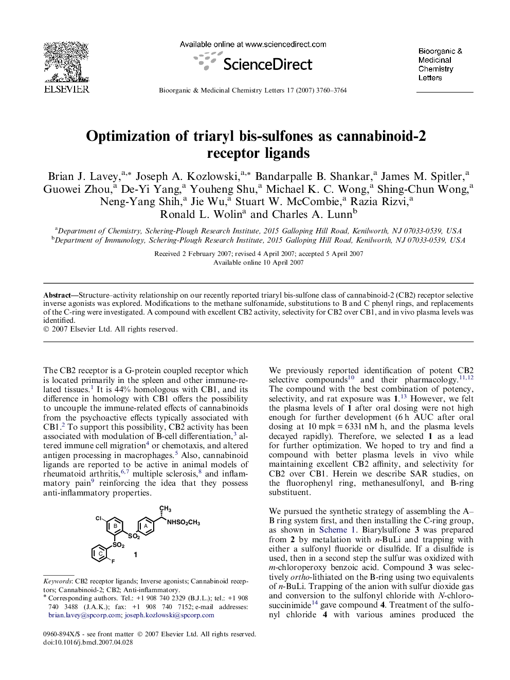 Optimization of triaryl bis-sulfones as cannabinoid-2 receptor ligands