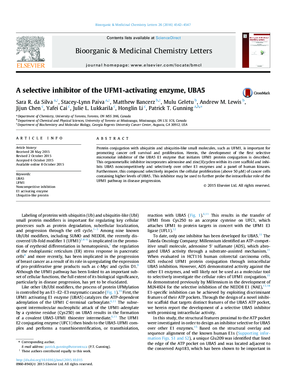 A selective inhibitor of the UFM1-activating enzyme, UBA5