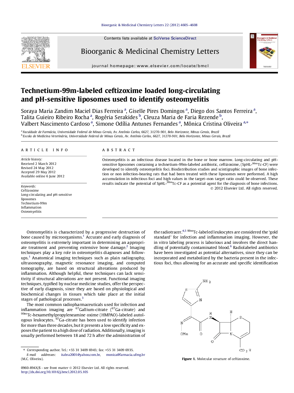 Technetium-99m-labeled ceftizoxime loaded long-circulating and pH-sensitive liposomes used to identify osteomyelitis