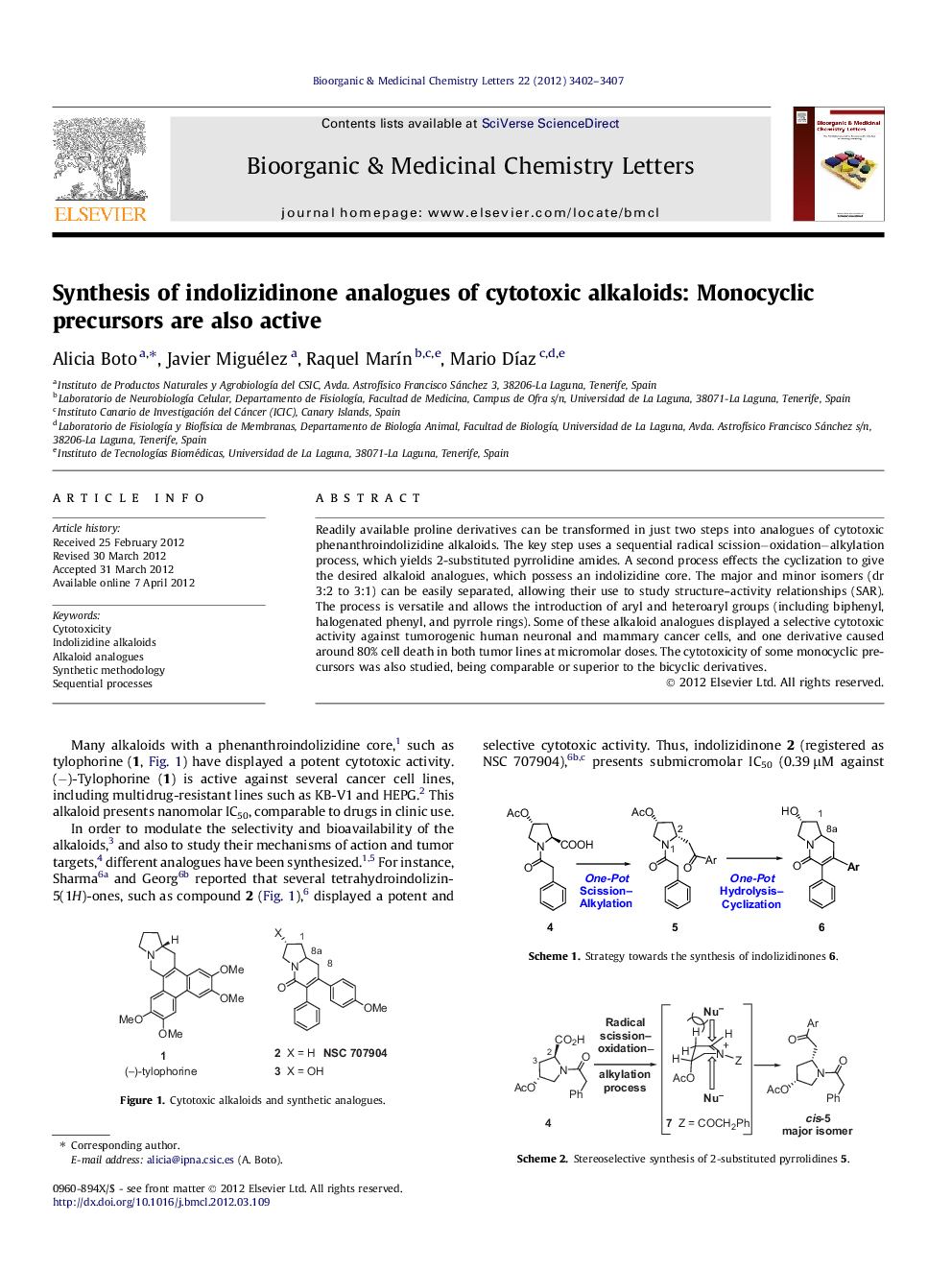 Synthesis of indolizidinone analogues of cytotoxic alkaloids: Monocyclic precursors are also active