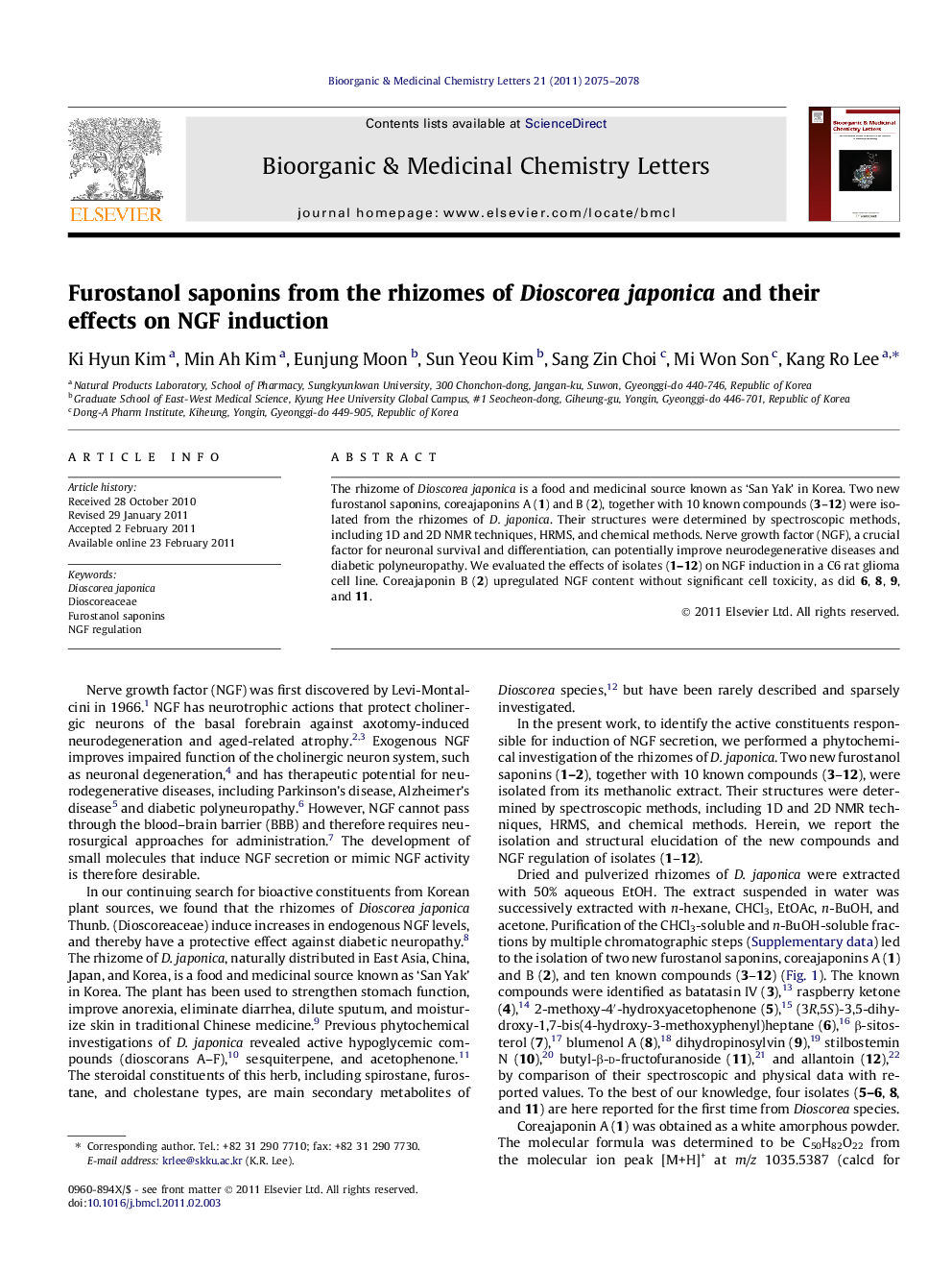 Furostanol saponins from the rhizomes of Dioscorea japonica and their effects on NGF induction