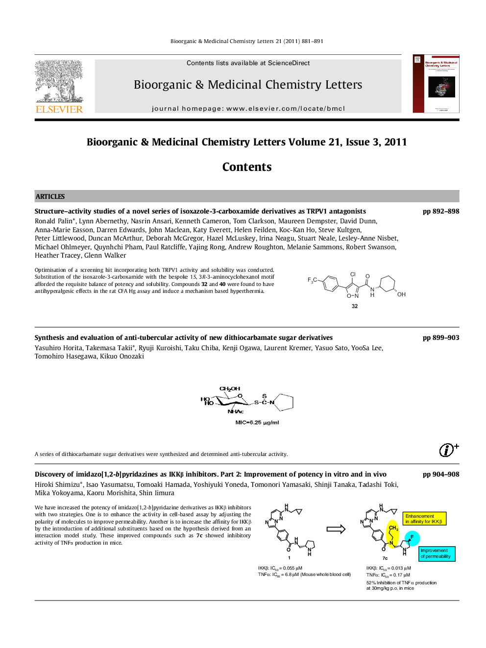 Graphical contents list