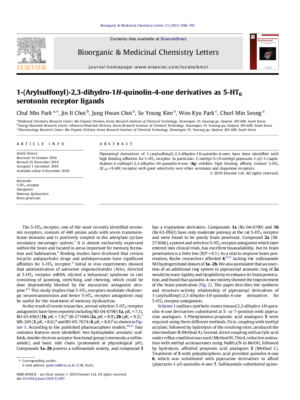 1-(Arylsulfonyl)-2,3-dihydro-1H-quinolin-4-one derivatives as 5-HT6 serotonin receptor ligands