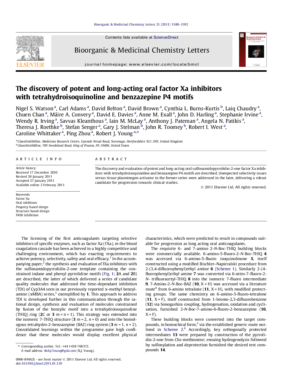 The discovery of potent and long-acting oral factor Xa inhibitors with tetrahydroisoquinoline and benzazepine P4 motifs