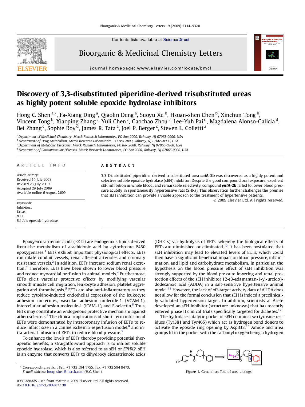 Discovery of 3,3-disubstituted piperidine-derived trisubstituted ureas as highly potent soluble epoxide hydrolase inhibitors