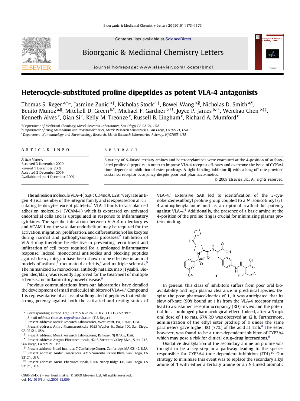 Heterocycle-substituted proline dipeptides as potent VLA-4 antagonists