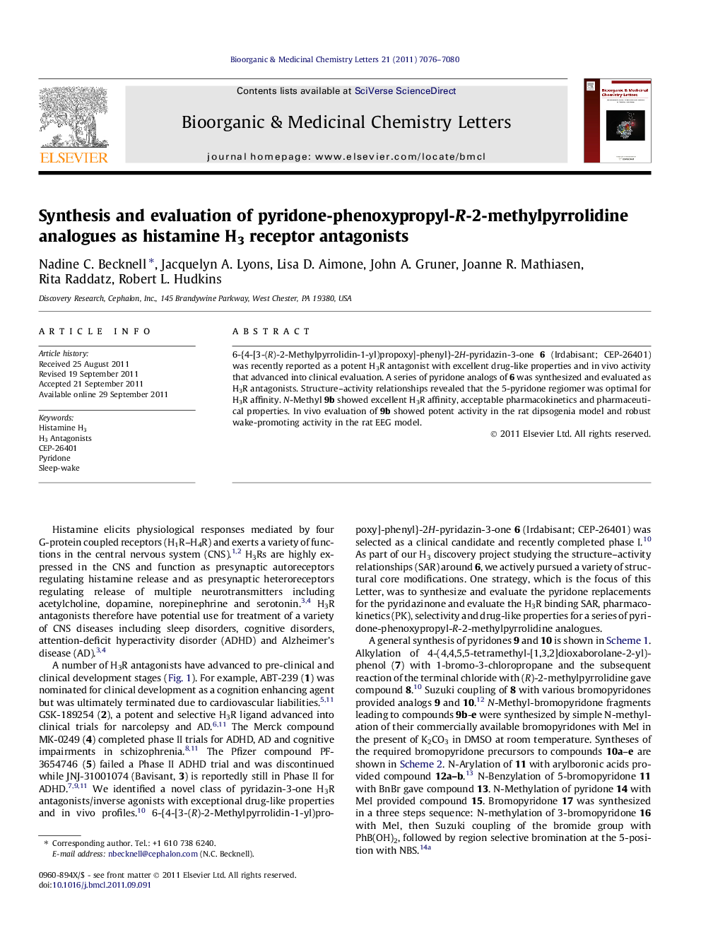 Synthesis and evaluation of pyridone-phenoxypropyl-R-2-methylpyrrolidine analogues as histamine H3 receptor antagonists