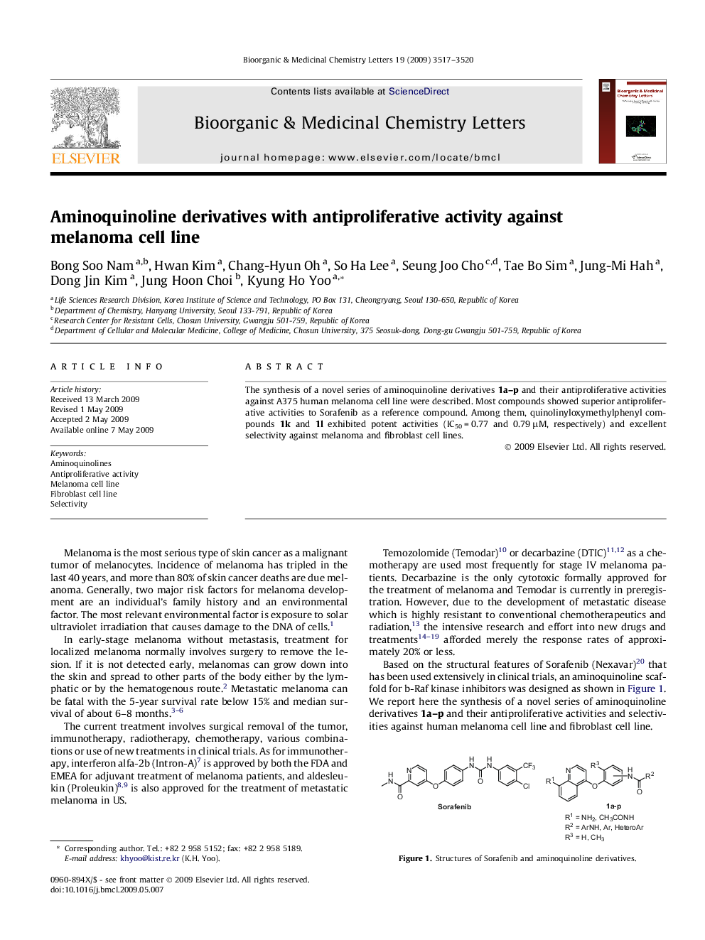 Aminoquinoline derivatives with antiproliferative activity against melanoma cell line