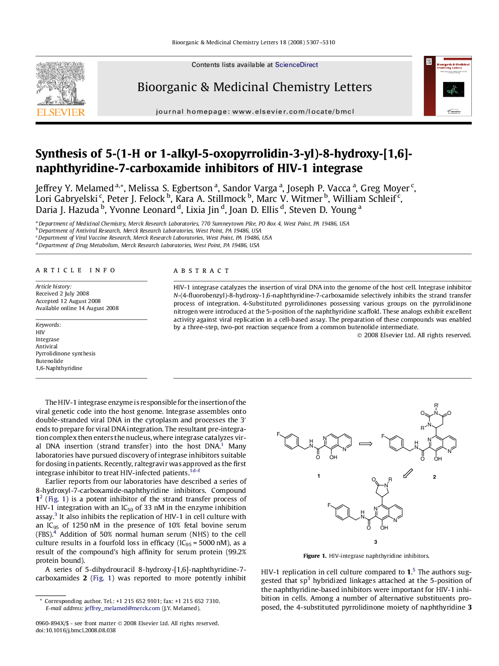 Synthesis of 5-(1-H or 1-alkyl-5-oxopyrrolidin-3-yl)-8-hydroxy-[1,6]-naphthyridine-7-carboxamide inhibitors of HIV-1 integrase