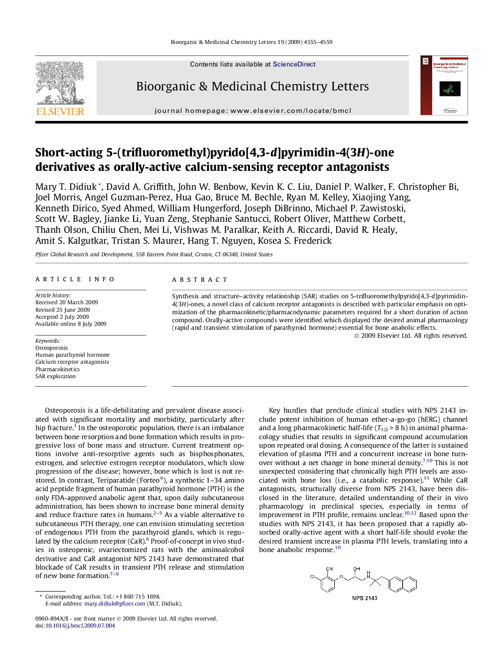 Short-acting 5-(trifluoromethyl)pyrido[4,3-d]pyrimidin-4(3H)-one derivatives as orally-active calcium-sensing receptor antagonists