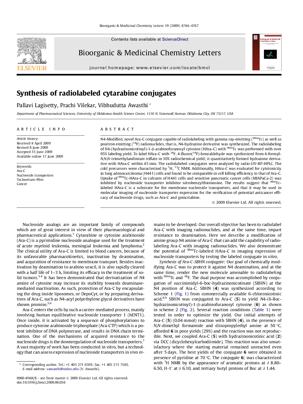 Synthesis of radiolabeled cytarabine conjugates