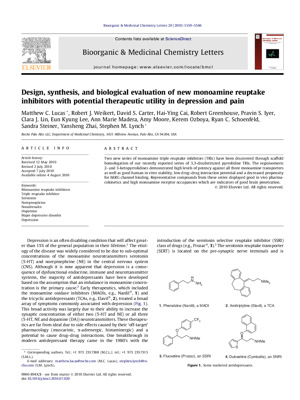 Design, synthesis, and biological evaluation of new monoamine reuptake inhibitors with potential therapeutic utility in depression and pain