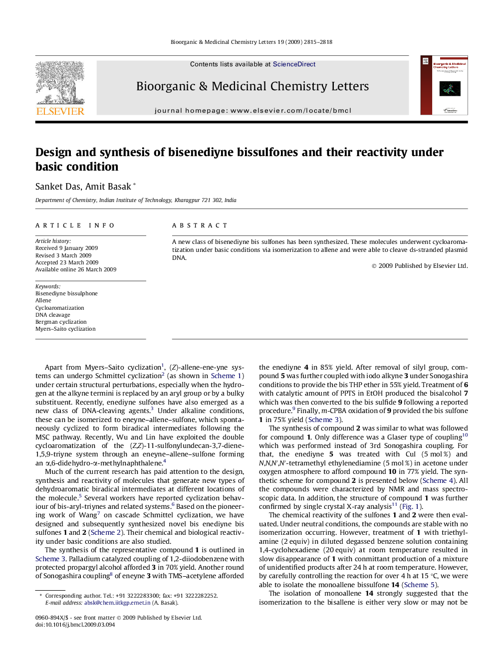 Design and synthesis of bisenediyne bissulfones and their reactivity under basic condition