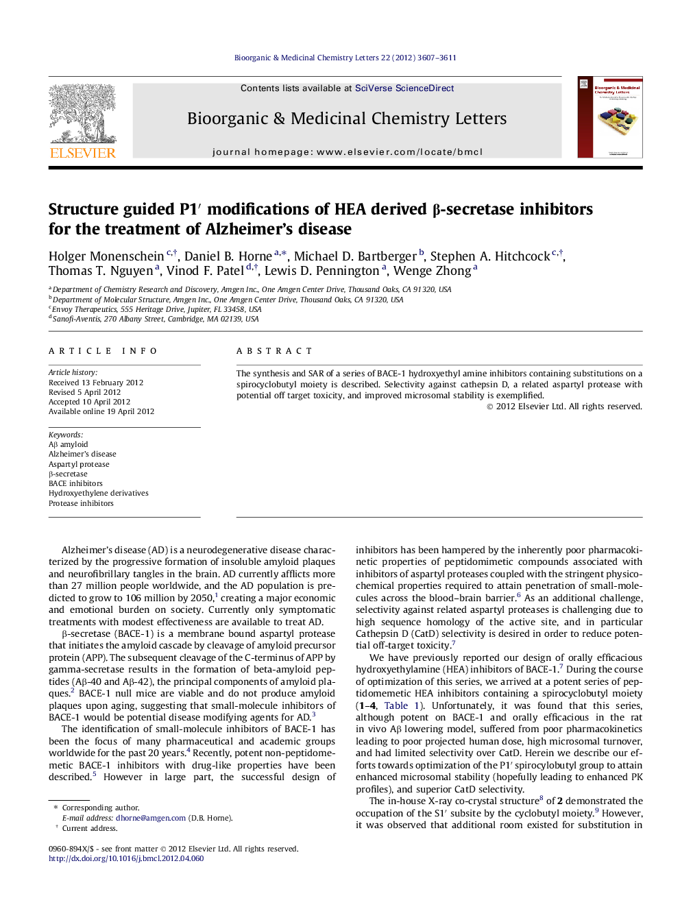 Structure guided P1′ modifications of HEA derived β-secretase inhibitors for the treatment of Alzheimer’s disease