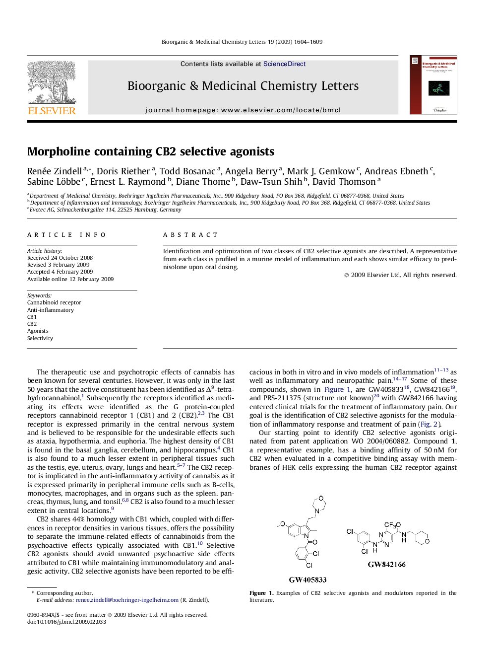 Morpholine containing CB2 selective agonists