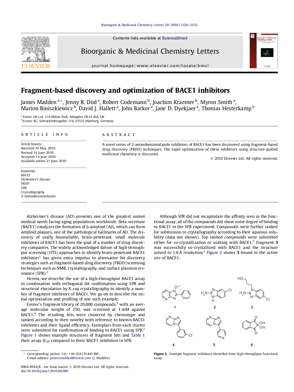 Fragment-based discovery and optimization of BACE1 inhibitors