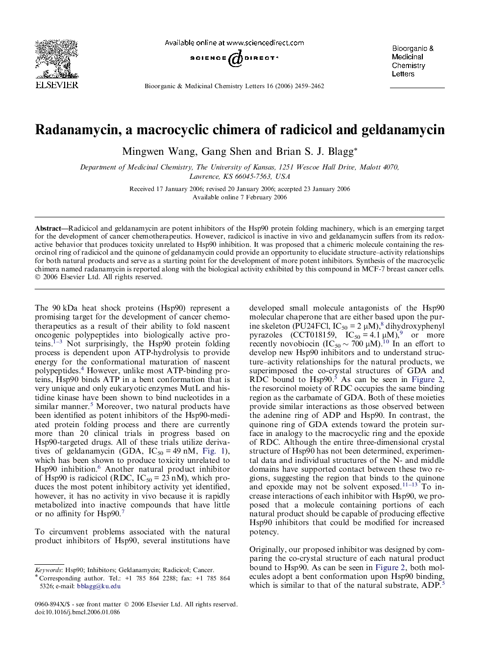 Radanamycin, a macrocyclic chimera of radicicol and geldanamycin