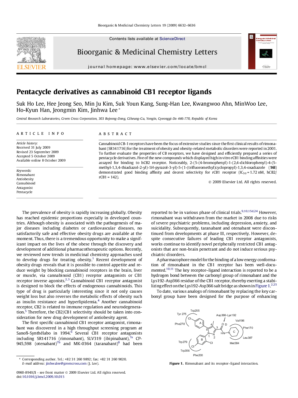 Pentacycle derivatives as cannabinoid CB1 receptor ligands