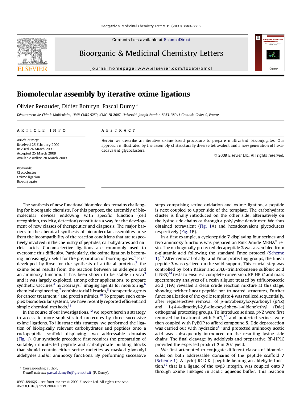 Biomolecular assembly by iterative oxime ligations