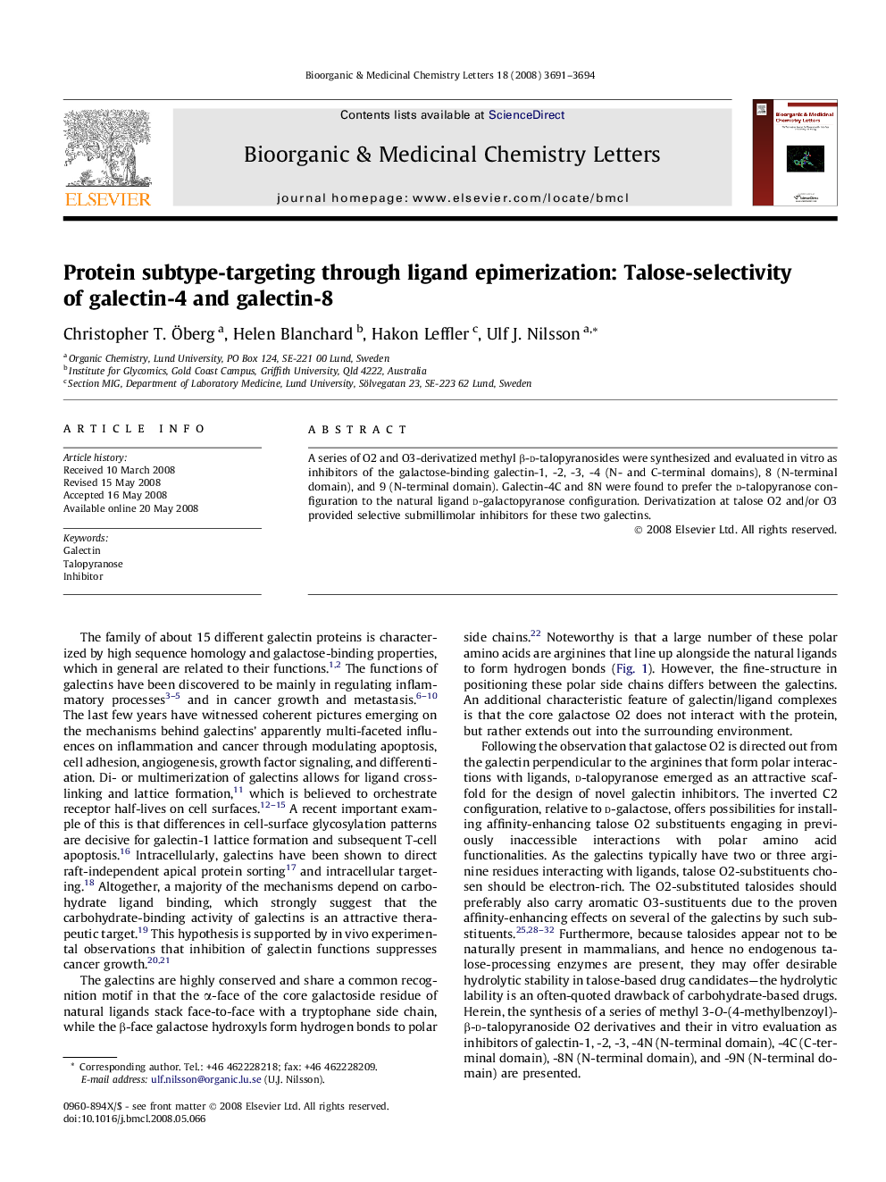 Protein subtype-targeting through ligand epimerization: Talose-selectivity of galectin-4 and galectin-8