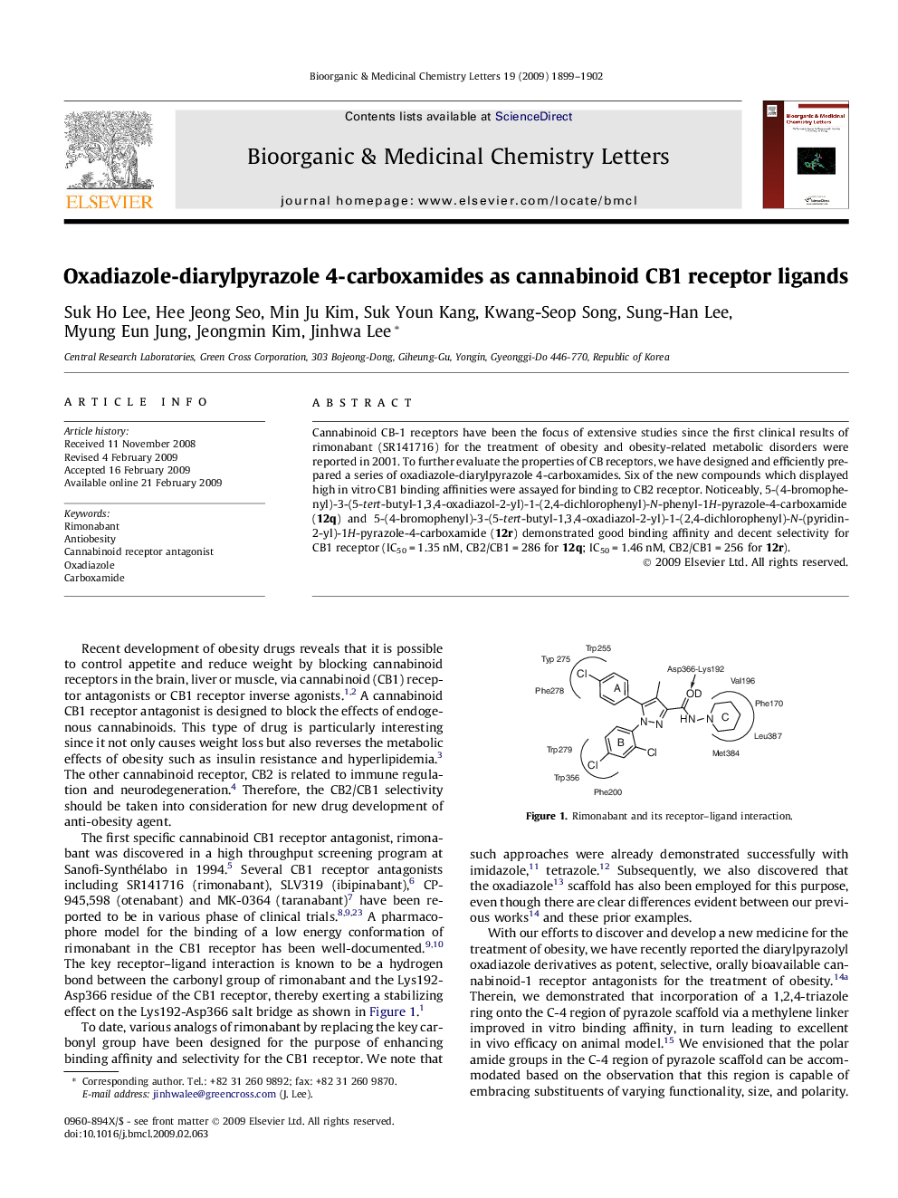 Oxadiazole-diarylpyrazole 4-carboxamides as cannabinoid CB1 receptor ligands