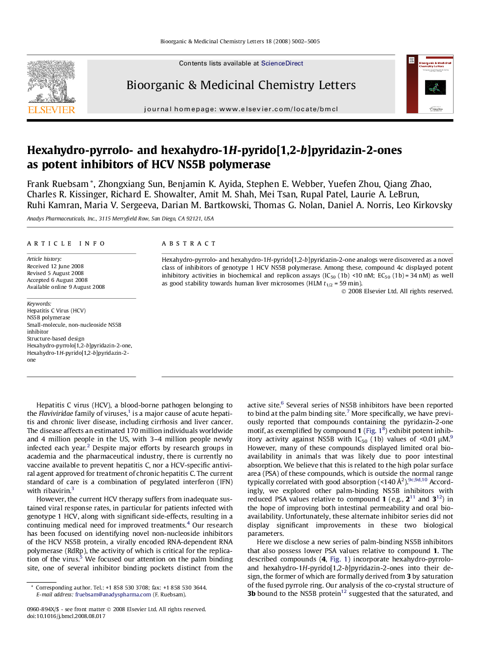 Hexahydro-pyrrolo- and hexahydro-1H-pyrido[1,2-b]pyridazin-2-ones as potent inhibitors of HCV NS5B polymerase