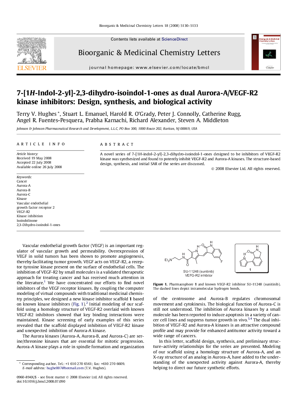 7-[1H-Indol-2-yl]-2,3-dihydro-isoindol-1-ones as dual Aurora-A/VEGF-R2 kinase inhibitors: Design, synthesis, and biological activity