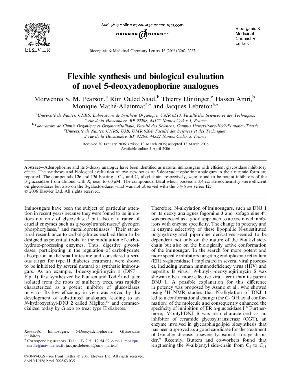 Flexible synthesis and biological evaluation of novel 5-deoxyadenophorine analogues