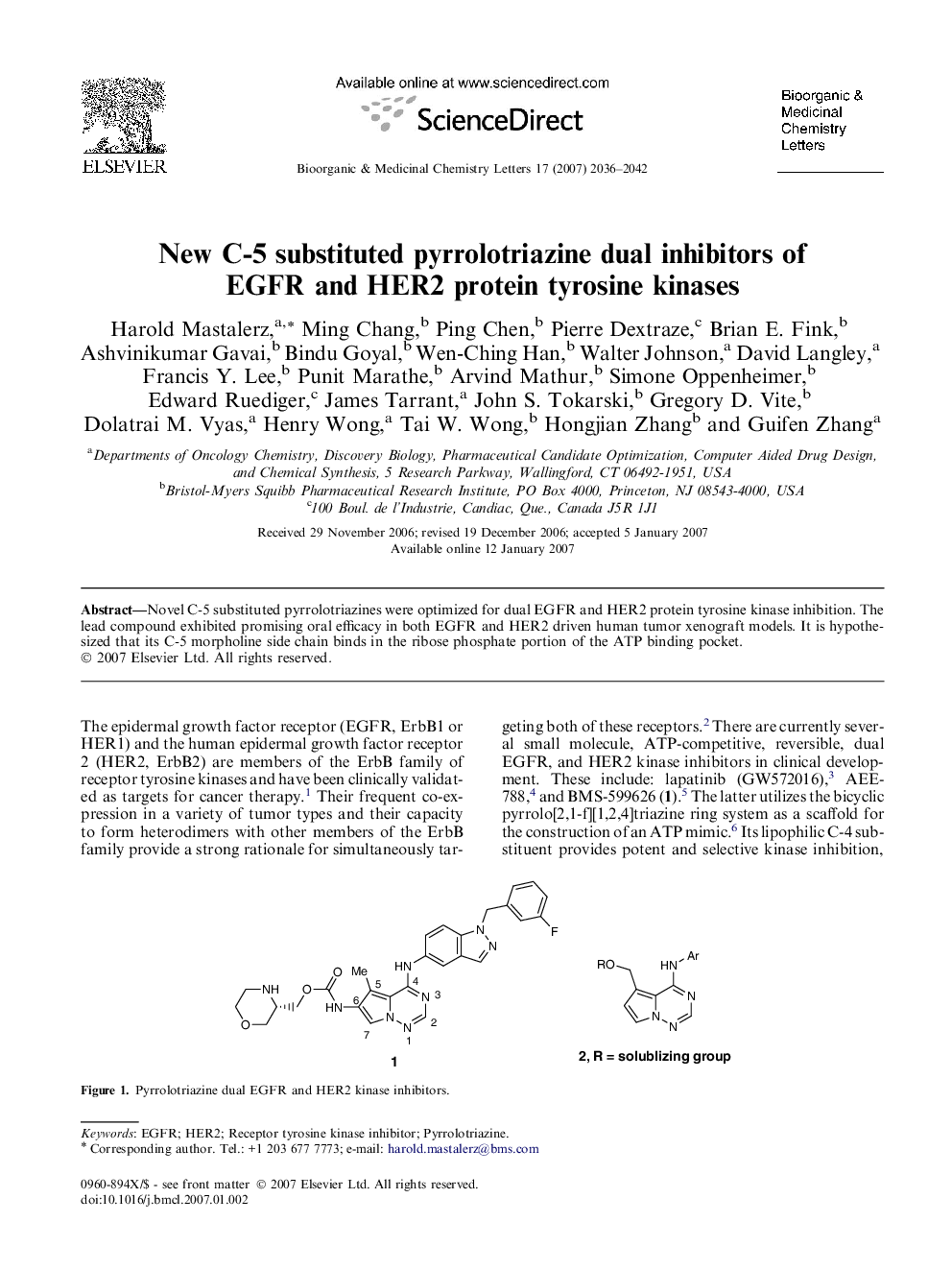 New C-5 substituted pyrrolotriazine dual inhibitors of EGFR and HER2 protein tyrosine kinases