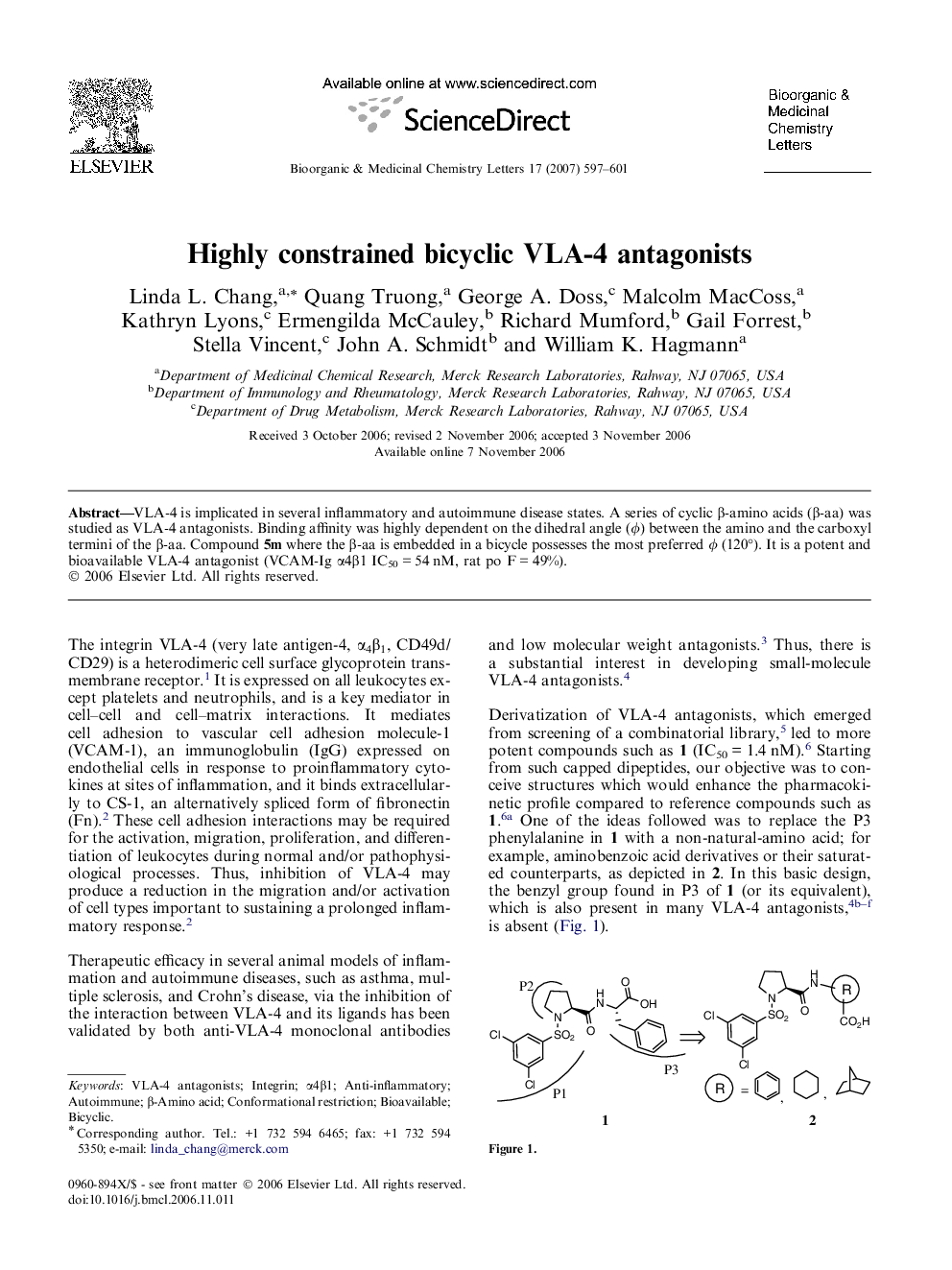 Highly constrained bicyclic VLA-4 antagonists