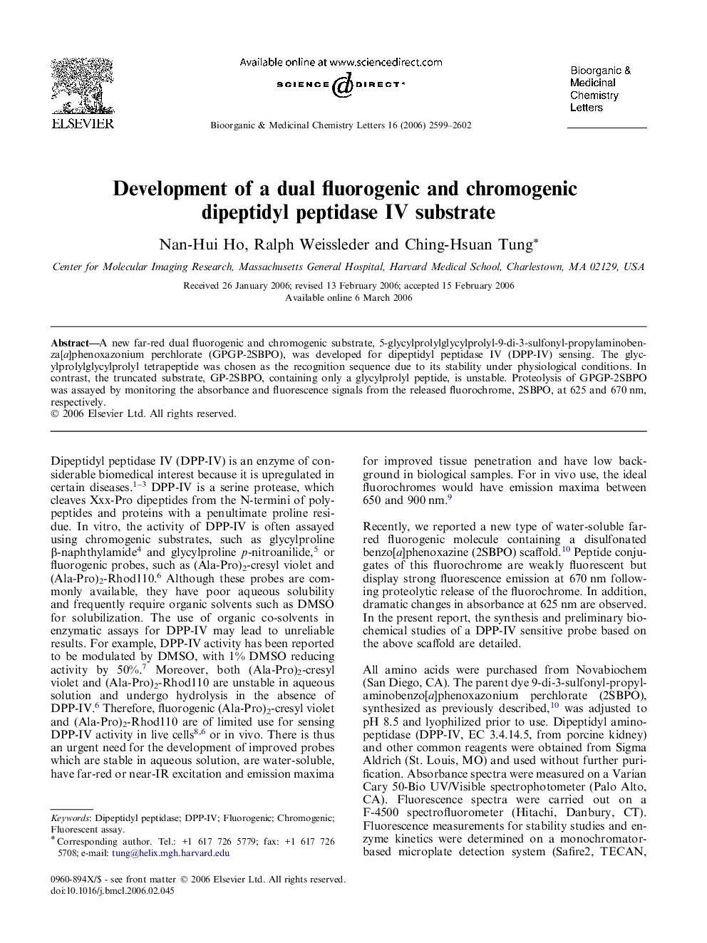 Development of a dual fluorogenic and chromogenic dipeptidyl peptidase IV substrate