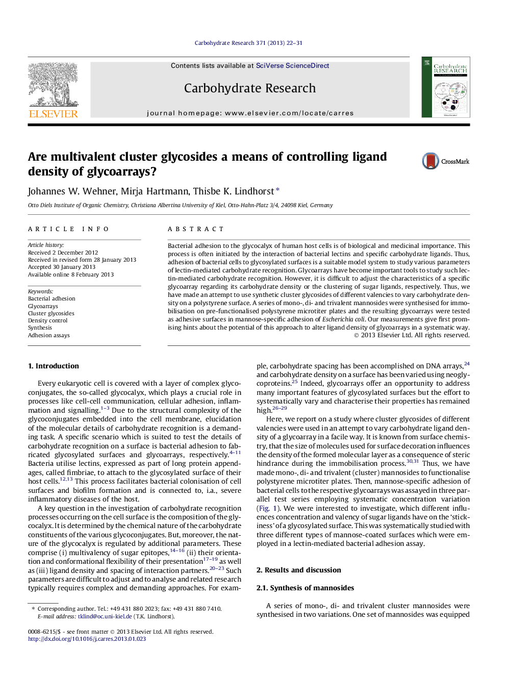 Are multivalent cluster glycosides a means of controlling ligand density of glycoarrays?