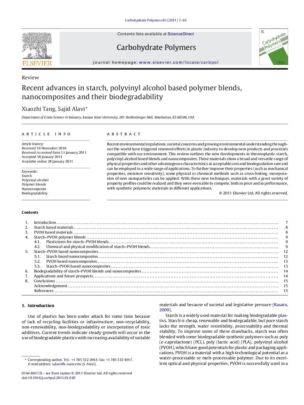 Recent advances in starch, polyvinyl alcohol based polymer blends, nanocomposites and their biodegradability