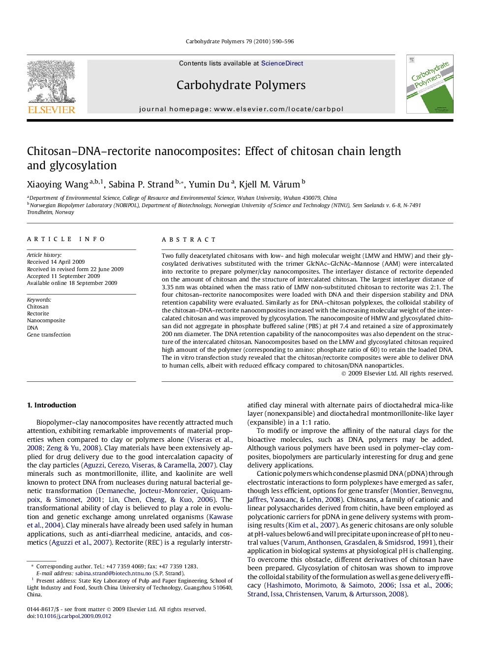 Chitosan–DNA–rectorite nanocomposites: Effect of chitosan chain length and glycosylation