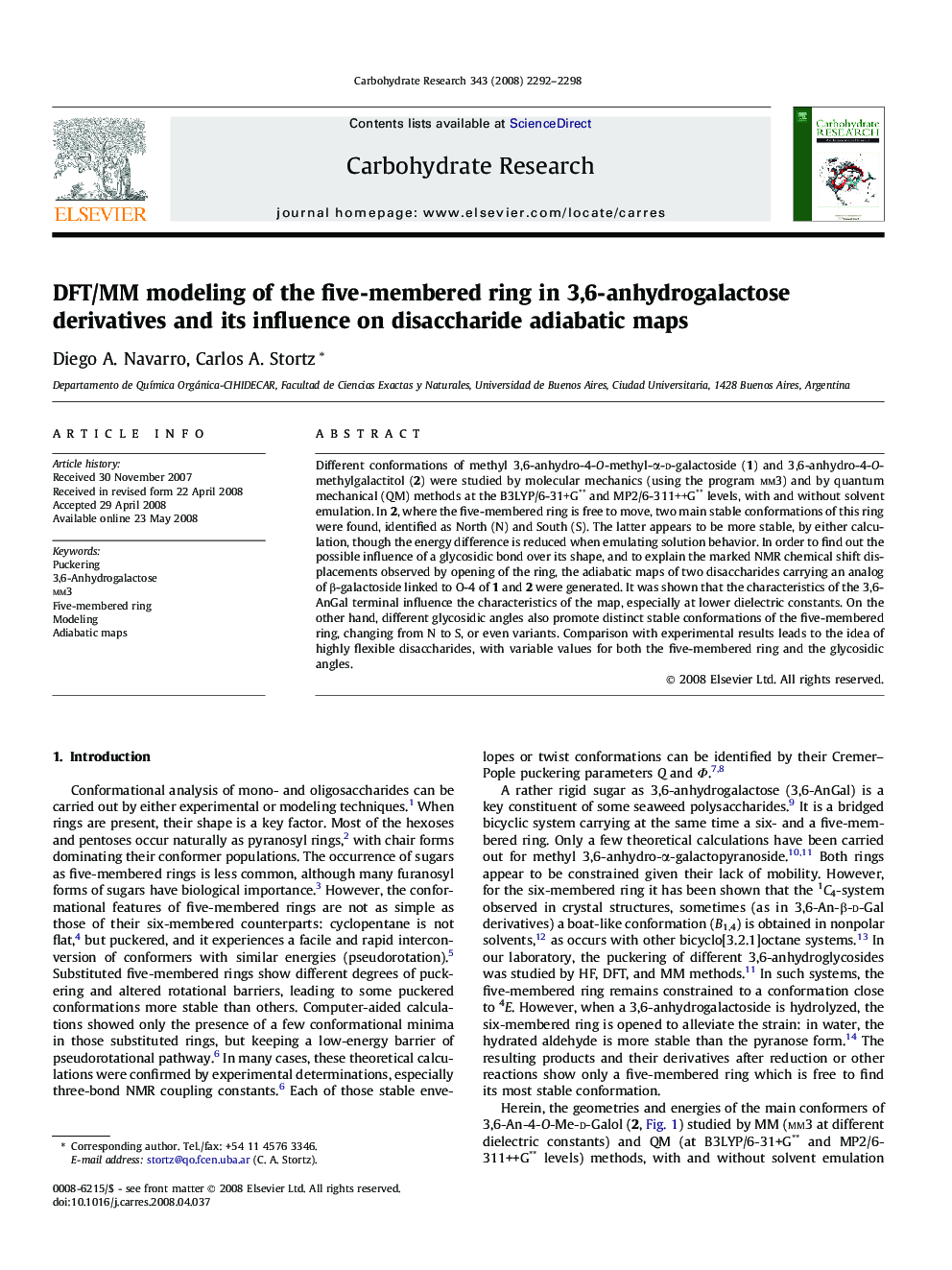 DFT/MM modeling of the five-membered ring in 3,6-anhydrogalactose derivatives and its influence on disaccharide adiabatic maps