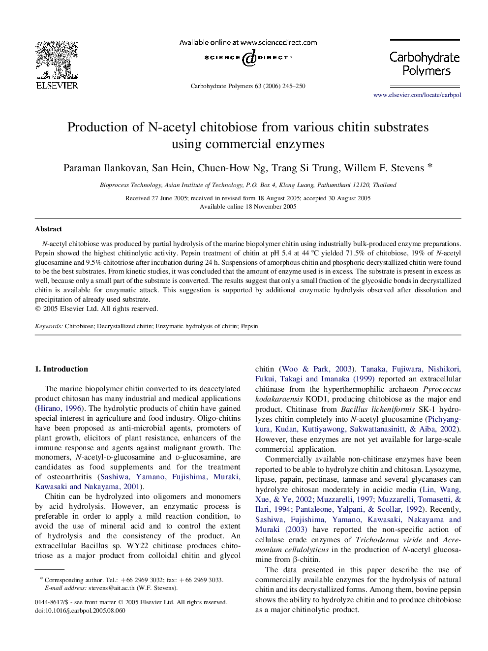 Production of N-acetyl chitobiose from various chitin substrates using commercial enzymes